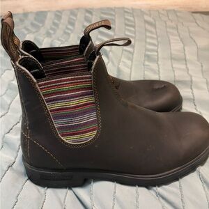 Blundstone Dark Brown Boots with Multicolor Elastic